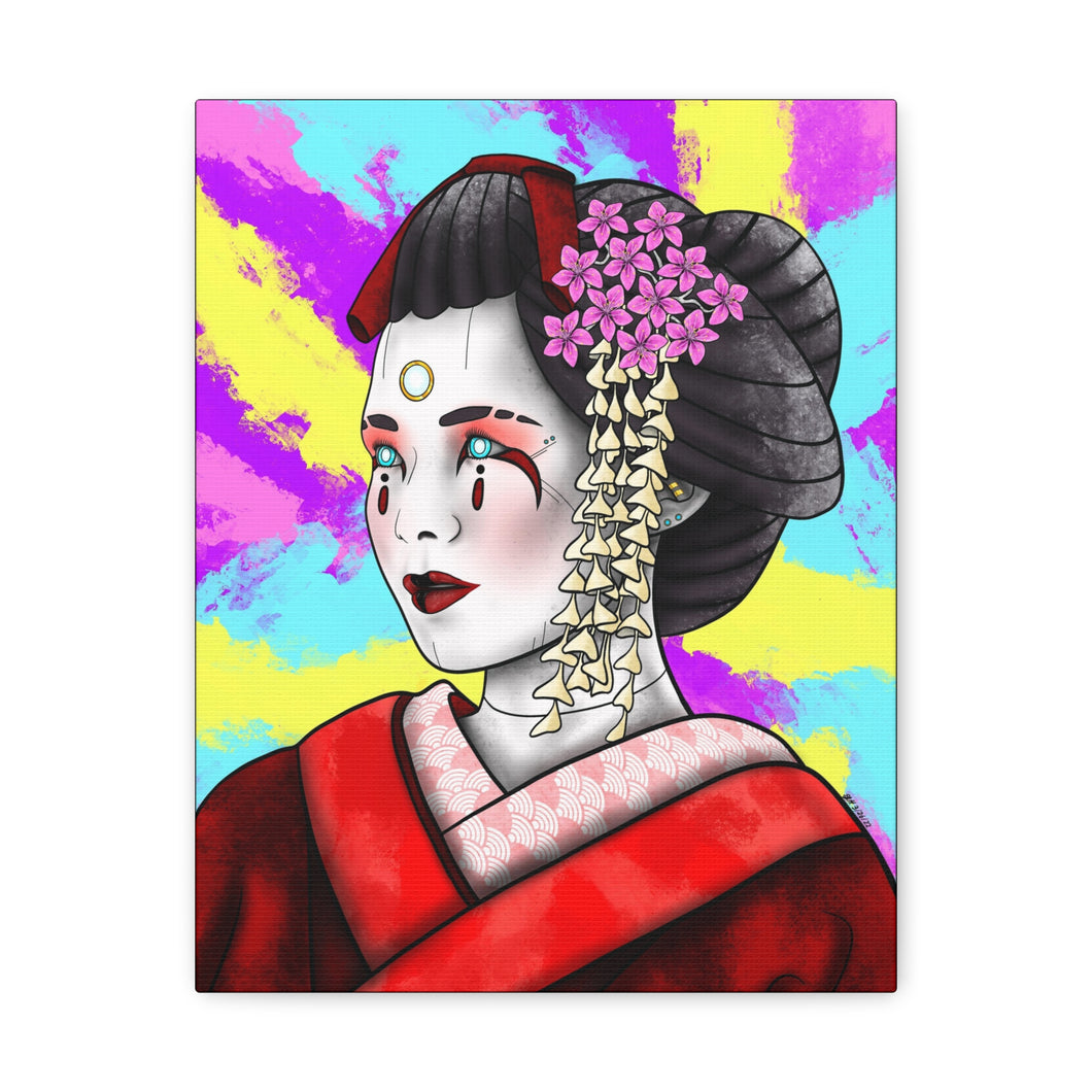 Cyber Geisha Canvas Wrap